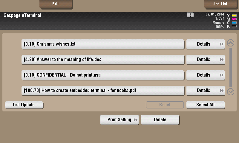 ETerminal Konica Minolta ETerminal Konica Minolta