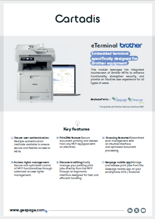 Embedded terminal for MFP BROTHER Gespage