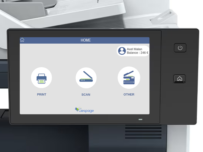 Xerox Embedded terminal 2 • Gespage