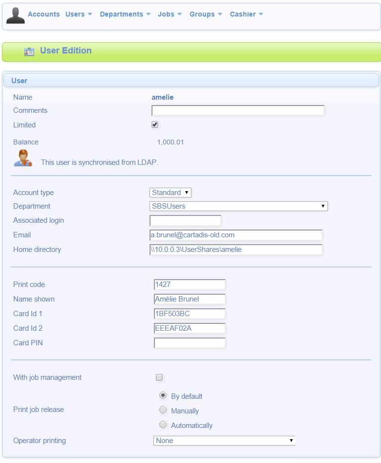 User management