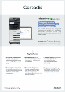 Embedded terminal for MFP LEXMARK 1 • Gespage