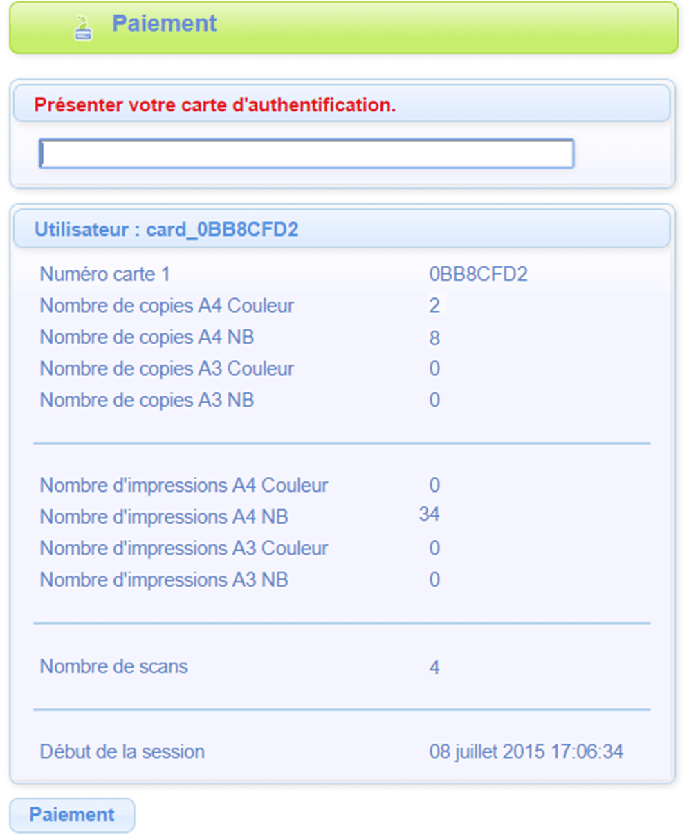 paiement reprographe