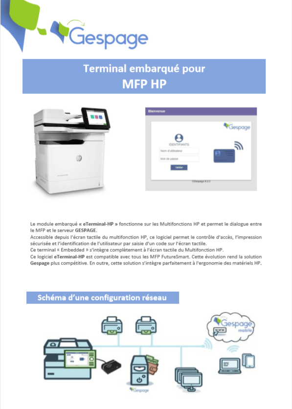 Embedded terminal for MFP HP documentation • Gespage